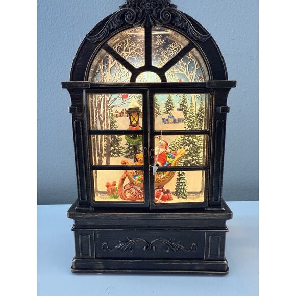 Unbranded Other - Lighted Christmas Window Snow Globe Santa Sleigh Glitter Water Lantern Decor